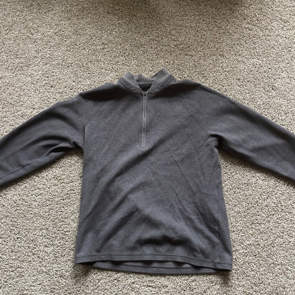 Gray Adidas Quarter Zip Athletic Golf Pullover Size Medium